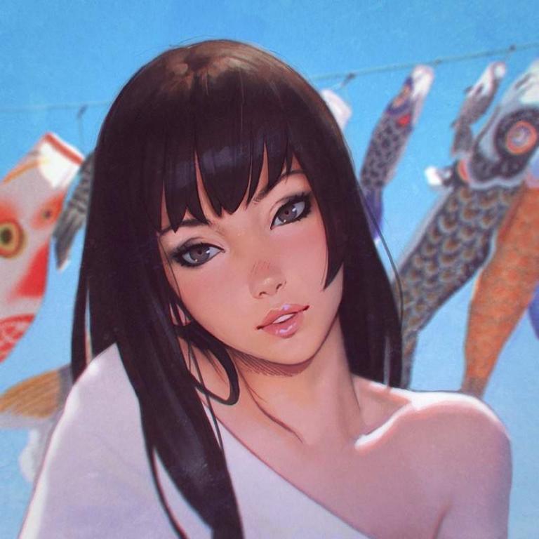 鋭い目つきの女性達に魅かれるイラスト：kuvshinov Ilya