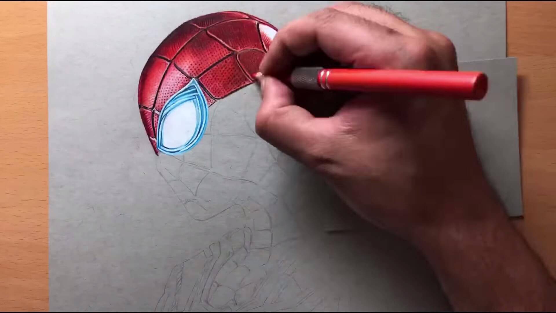 色鉛筆でリアルすぎるスパイダーマンが描かれる Art By Artology