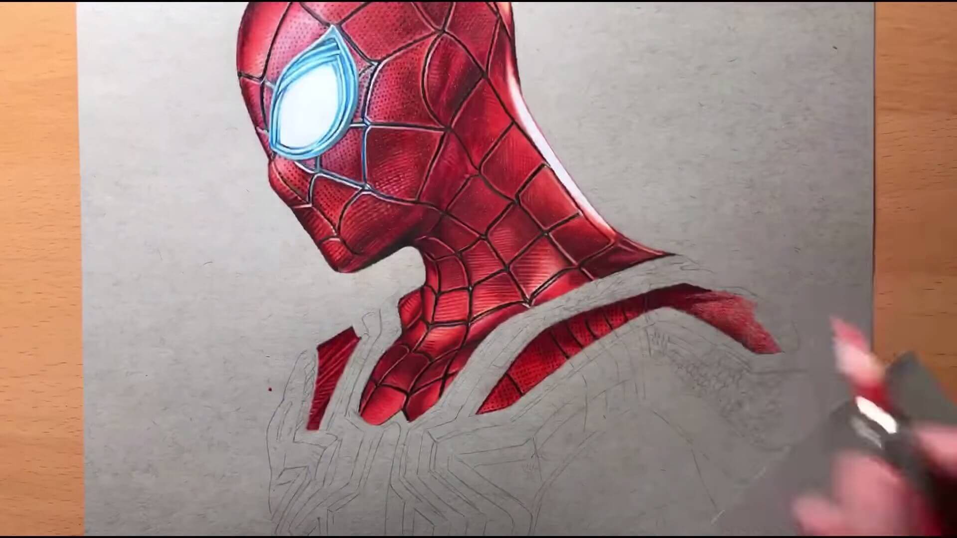 色鉛筆でリアルすぎるスパイダーマンが描かれる Art By Artology